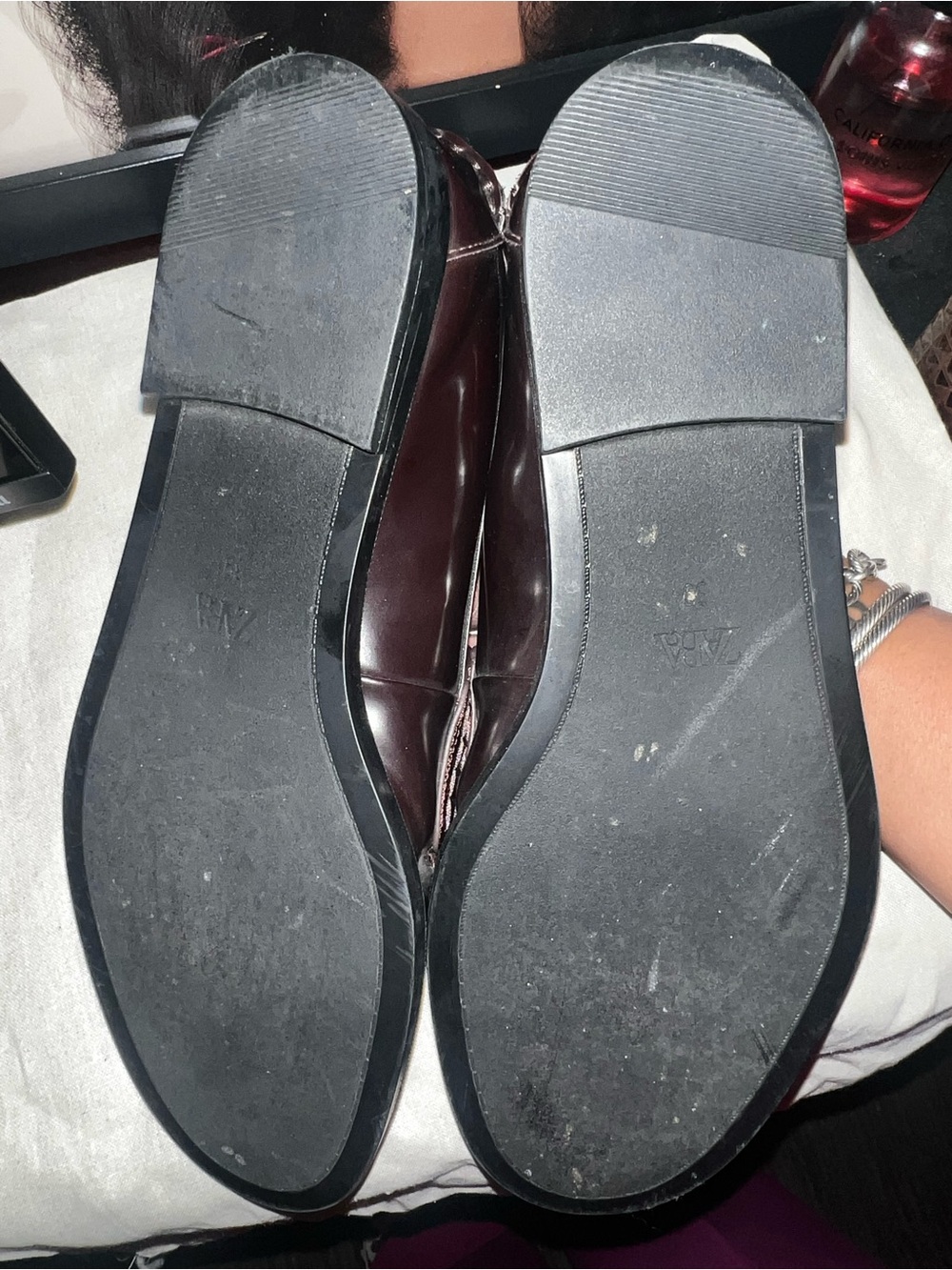 Zara Penny Loafers in Dark Burgundy - Picture 4 of 6